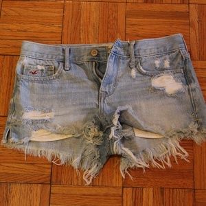 Hollister ripped denim shorts